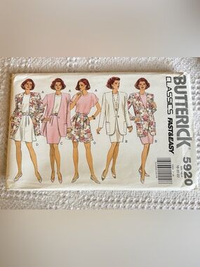 Vintage Butterick Pattern 5920 for Misses’ Dress, Jacket, Skirt, Top, & Shorts